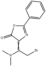 (4E)-4-[2-bromo-1-(dimethylamino)ethylidene]-2-phenyl-4,5-dihydro-1,3-oxazol-5-one Struktur