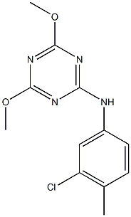 N-(3-chloro-4-methylphenyl)-4,6-dimethoxy-1,3,5-triazin-2-amine Struktur