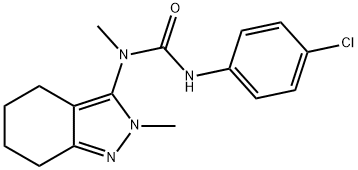 1-(4-chlorophenyl)-3-methyl-3-(2-methyl-4,5,6,7-tetrahydro-2H-indazol-3-yl)urea Struktur