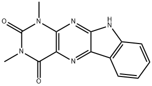 1,3-dimethyl-1H,2H,3H,4H,10H-indolo[3,2-g]pteridine-2,4-dione Struktur