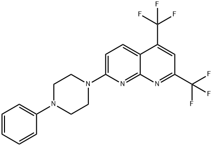 1,8-Naphthyridine,7-(4-phenyl-1-piperazinyl)-2,4-bis(trifluoromethyl)-(9CI) Struktur