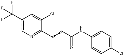 (2E)-3-[3-chloro-5-(trifluoromethyl)pyridin-2-yl]-N-(4-chlorophenyl)prop-2-enamide Struktur