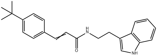 (2E)-3-(4-tert-butylphenyl)-N-[2-(1H-indol-3-yl)ethyl]prop-2-enamide Struktur