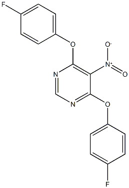 4,6-bis(4-fluorophenoxy)-5-nitropyrimidine Struktur