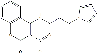 4-{[3-(1H-imidazol-1-yl)propyl]amino}-3-nitro-2H-chromen-2-one Struktur