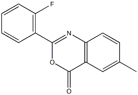 2-(2-fluorophenyl)-6-methyl-4H-3,1-benzoxazin-4-one Struktur