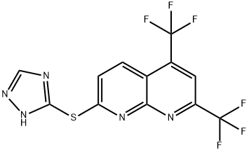 1,8-Naphthyridine,7-(1H-1,2,4-triazol-3-ylthio)-2,4-bis(trifluoromethyl)-(9CI) Struktur