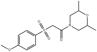 1-(2,6-dimethylmorpholin-4-yl)-2-(4-methoxybenzenesulfonyl)ethan-1-one Struktur