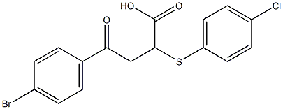 4-(4-bromophenyl)-2-[(4-chlorophenyl)sulfanyl]-4-oxobutanoic acid Struktur