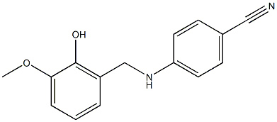 4-{[(2-hydroxy-3-methoxyphenyl)methyl]amino}benzonitrile Struktur