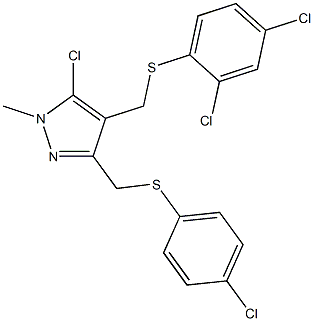 (5-chloro-3-{[(4-chlorophenyl)sulfanyl]methyl}-1-methyl-1H-pyrazol-4-yl)methyl 2,4-dichlorophenyl sulfide Struktur