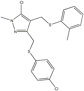 (5-chloro-3-{[(4-chlorophenyl)sulfanyl]methyl}-1-methyl-1H-pyrazol-4-yl)methyl 2-methylphenyl sulfide Struktur