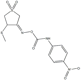 [(3E)-4-(methylsulfanyl)-1,1-dioxo-1lambda6-thiolan-3-ylidene]amino N-(4-nitrophenyl)carbamate Struktur