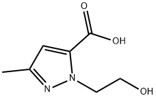 1H-Pyrazole-5-carboxylicacid,1-(2-hydroxyethyl)-3-methyl-(9CI) Struktur