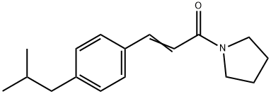 (2E)-3-[4-(2-methylpropyl)phenyl]-1-(pyrrolidin-1-yl)prop-2-en-1-one Struktur