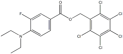 (2,3,4,5,6-pentachlorophenyl)methyl 4-(diethylamino)-3-fluorobenzoate Struktur