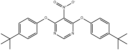 4,6-bis[4-(tert-butyl)phenoxy]-5-nitropyrimidine Struktur