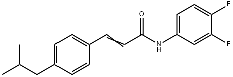 (2E)-N-(3,4-difluorophenyl)-3-[4-(2-methylpropyl)phenyl]prop-2-enamide Struktur