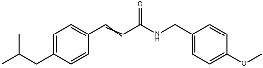 (2E)-N-[(4-methoxyphenyl)methyl]-3-[4-(2-methylpropyl)phenyl]prop-2-enamide Struktur