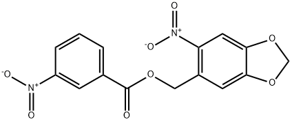 (6-nitro-2H-1,3-benzodioxol-5-yl)methyl 3-nitrobenzoate Struktur