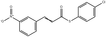 (2E)-1-[(4-chlorophenyl)sulfanyl]-3-(3-nitrophenyl)prop-2-en-1-one Struktur