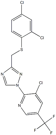 3-chloro-2-(3-{[(2,4-dichlorophenyl)sulfanyl]methyl}-1H-1,2,4-triazol-1-yl)-5-(trifluoromethyl)pyridine Struktur