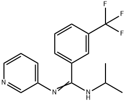 (E)-N'-(propan-2-yl)-N-(pyridin-3-yl)-3-(trifluoromethyl)benzene-1-carboximidamide Struktur