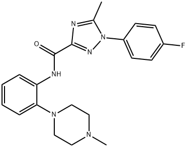 1-(4-fluorophenyl)-5-methyl-N-[2-(4-methylpiperazin-1-yl)phenyl]-1H-1,2,4-triazole-3-carboxamide Struktur