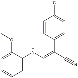 (2E)-2-(4-chlorophenyl)-3-[(2-methoxyphenyl)amino]prop-2-enenitrile Struktur