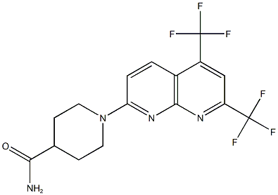 4-Piperidinecarboxamide,1-[5,7-bis(trifluoromethyl)-1,8-naphthyridin-2-yl]-(9CI) Struktur