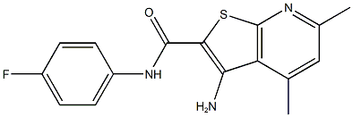 3-amino-N-(4-fluorophenyl)-4,6-dimethylthieno[2,3-b]pyridine-2-carboxamide Struktur