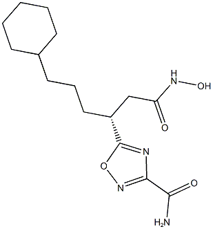 3-(Aminocarbonyl)-β-(3-cyclohexylpropyl)-N-hydroxy-1,2,4-oxadiazole-5-propanamide Struktur