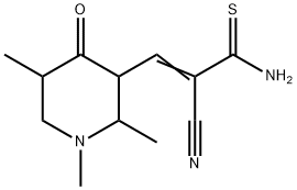 (2E)-2-cyano-3-(1,2,5-trimethyl-4-oxopiperidin-3-yl)prop-2-enethioamide Struktur