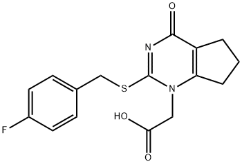 1H-CyclopentapyriMidine-1-acetic acid, 2-[[(4-fluorophenyl)Methyl]thio]-4,5,6,7-tetrahydro-4-oxo- Struktur