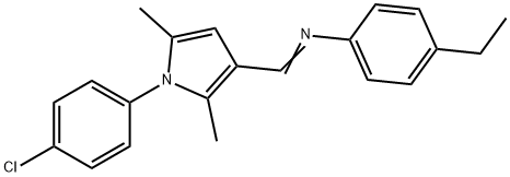 (1E)-1-[1-(4-chlorophenyl)-2,5-dimethyl-1H-pyrrol-3-yl]-N-(4-ethylphenyl)methanimine Struktur