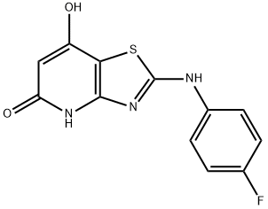 2-[(4-fluorophenyl)amino]-7-hydroxy-4H,5H-[1,3]thiazolo[4,5-b]pyridin-5-one Struktur