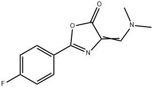 (4E)-4-[(dimethylamino)methylidene]-2-(4-fluorophenyl)-4,5-dihydro-1,3-oxazol-5-one Struktur