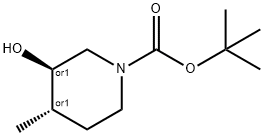 tert-butyl (3R,4S)-rel-3-hydroxy-4-methylpiperidine-1-carboxylate Struktur