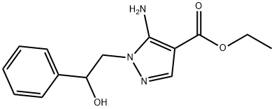 ethyl 5-amino-1-(2-hydroxy-2-phenylethyl)-1H-pyrazole-4-carboxylate Struktur