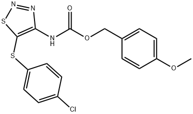 (4-methoxyphenyl)methyl N-{5-[(4-chlorophenyl)sulfanyl]-1,2,3-thiadiazol-4-yl}carbamate Struktur