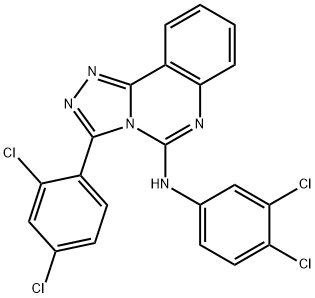 N-(3,4-dichlorophenyl)-N-[3-(2,4-dichlorophenyl)[1,2,4]triazolo[4,3-c]quinazolin-5-yl]amine Struktur