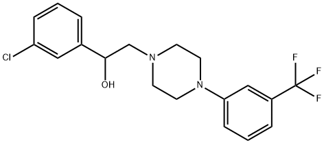 1-(3-chlorophenyl)-2-{4-[3-(trifluoromethyl)phenyl]piperazin-1-yl}ethan-1-ol Struktur