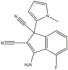 3-amino-4-fluoro-1-(1-methyl-1H-pyrrol-2-yl)-1H-indene-1,2-dicarbonitrile Struktur