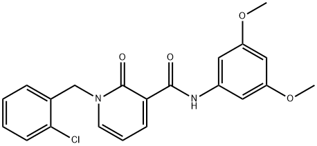 1-[(2-chlorophenyl)methyl]-N-(3,5-dimethoxyphenyl)-2-oxo-1,2-dihydropyridine-3-carboxamide Struktur