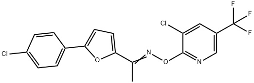 (E)-{[3-chloro-5-(trifluoromethyl)pyridin-2-yl]oxy}({1-[5-(4-chlorophenyl)furan-2-yl]ethylidene})amine Struktur