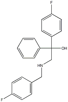 1-(4-fluorophenyl)-2-{[(4-fluorophenyl)methyl]amino}-1-phenylethan-1-ol Struktur