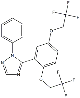 5-[2,5-bis(2,2,2-trifluoroethoxy)phenyl]-1-phenyl-1H-1,2,4-triazole Struktur