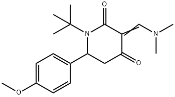 (3Z)-1-tert-butyl-3-[(dimethylamino)methylidene]-6-(4-methoxyphenyl)piperidine-2,4-dione Struktur