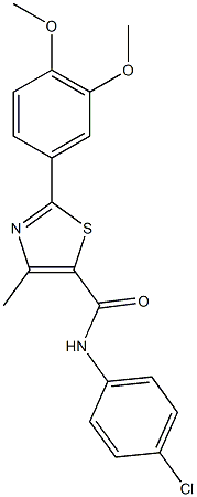 N-(4-chlorophenyl)-2-(3,4-dimethoxyphenyl)-4-methyl-1,3-thiazole-5-carboxamide Struktur