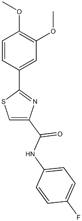 2-(3,4-dimethoxyphenyl)-N-(4-fluorophenyl)-1,3-thiazole-4-carboxamide Struktur